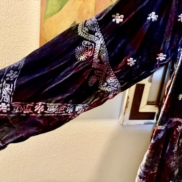 Velvet Embroidered Tunic Top - Picture 3 of 9